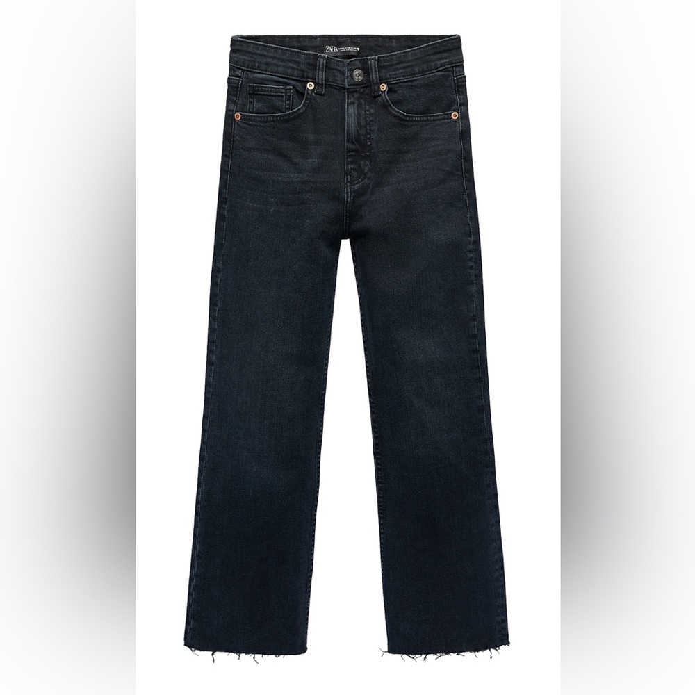 ZARA MID-RISE FLARED CROPPED JEANS - 27 (US4)